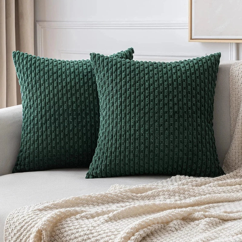 Ribbed Cord Velvet Cushion Covers in Boho Style