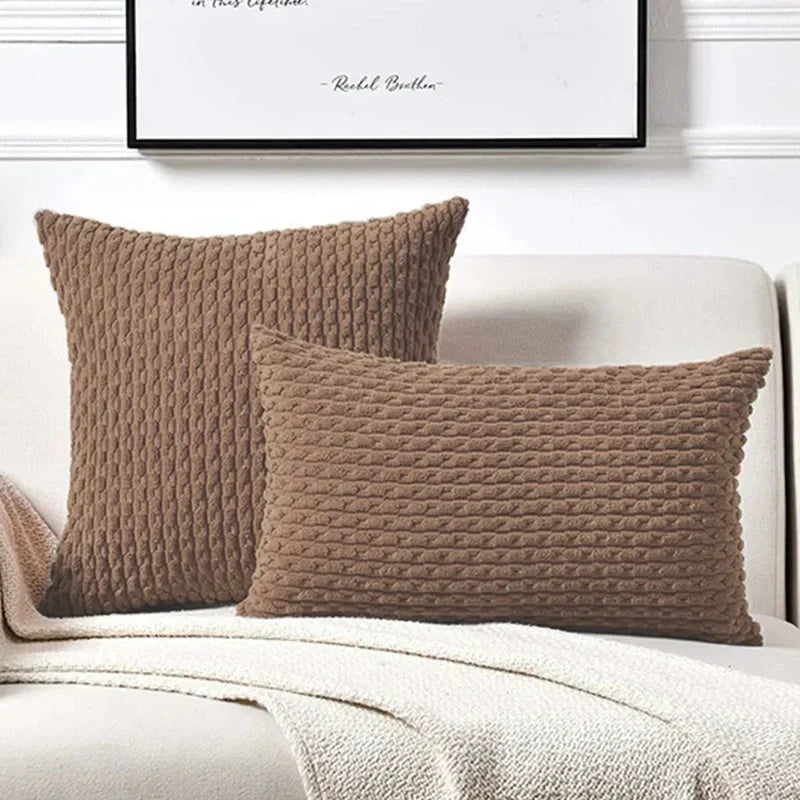 Ribbed Cord Velvet Cushion Covers in Boho Style