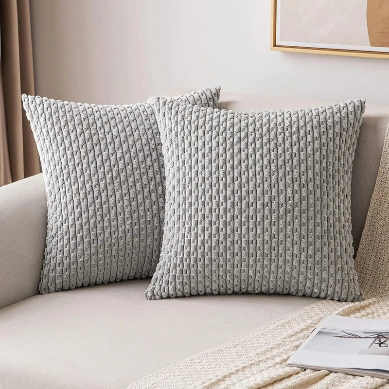 Ribbed Cord Velvet Cushion Covers in Boho Style