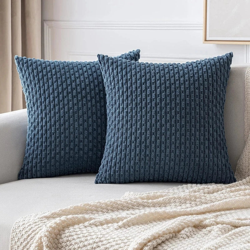 Ribbed Cord Velvet Cushion Covers in Boho Style