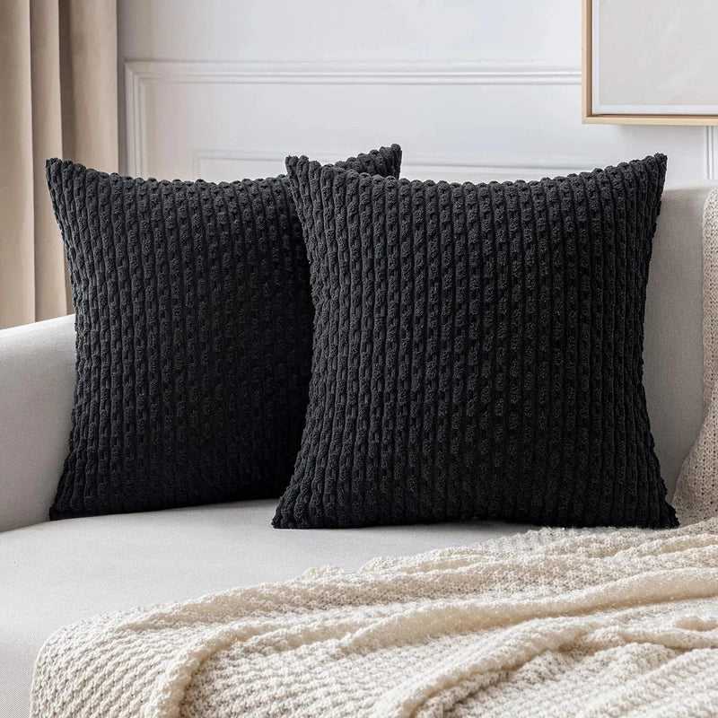 Ribbed Cord Velvet Cushion Covers in Boho Style