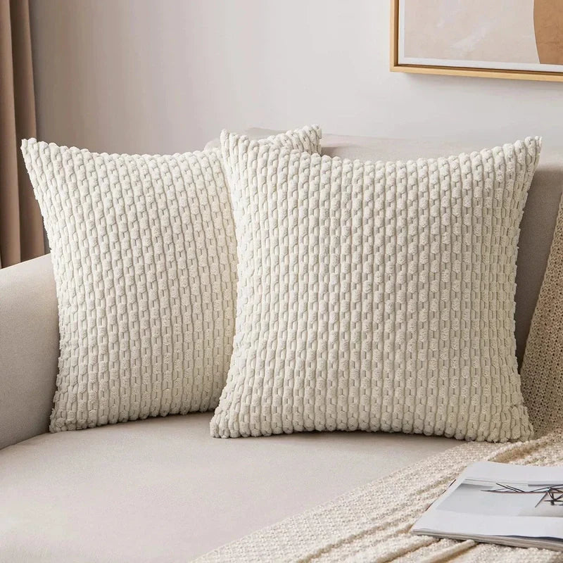 Ribbed Cord Velvet Cushion Covers in Boho Style