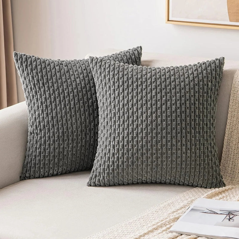 Ribbed Cord Velvet Cushion Covers in Boho Style