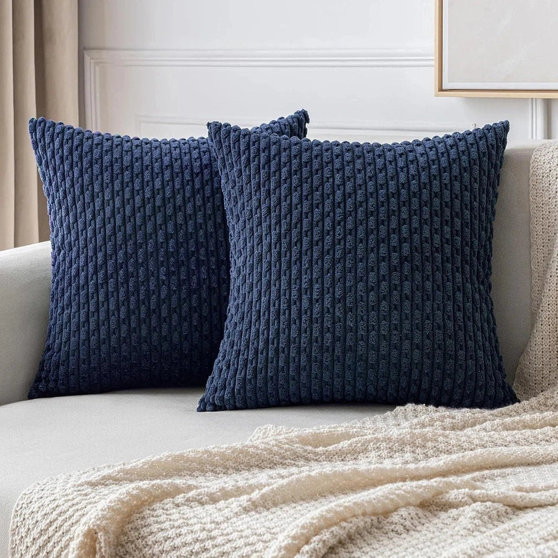 Ribbed Cord Velvet Cushion Covers in Boho Style