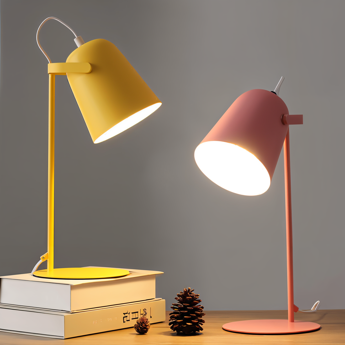 Adjustable Macaron Desk Lamp with 360-Degree Swivel Shade
