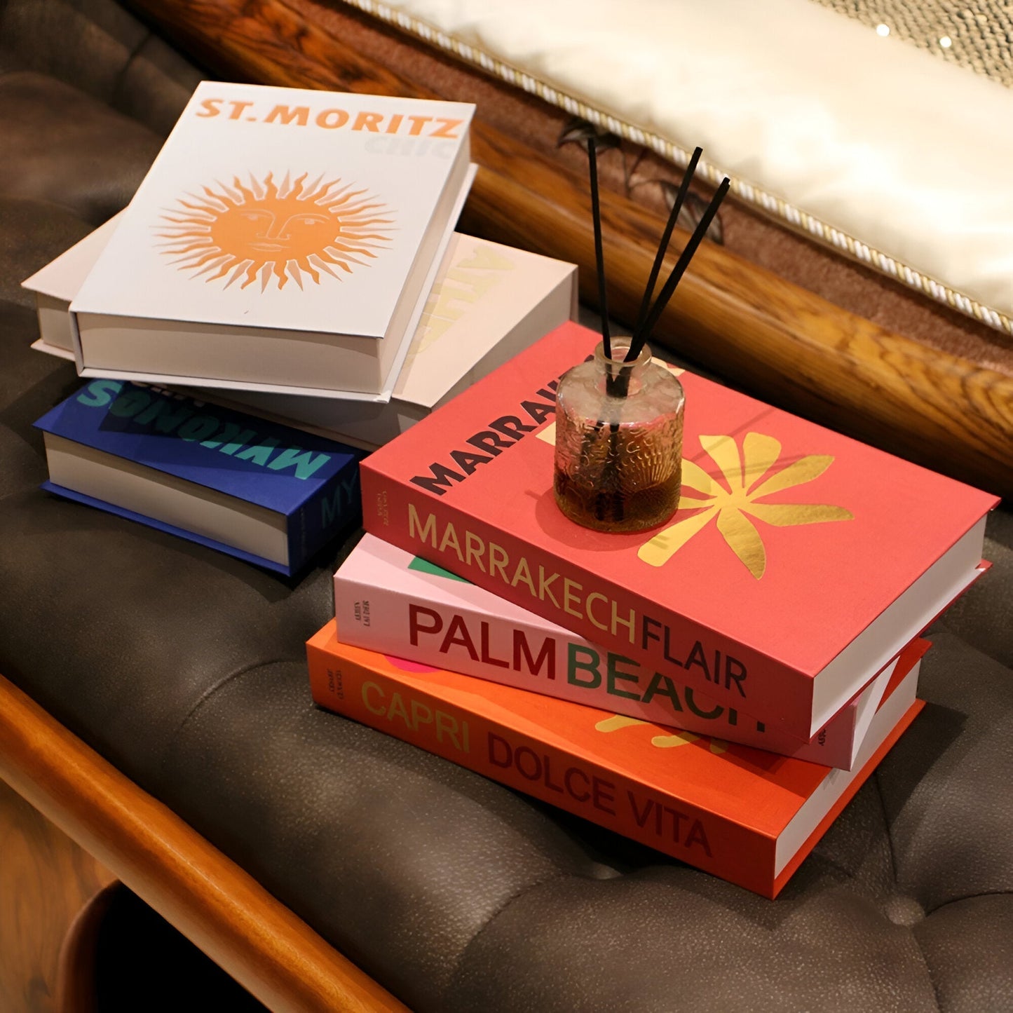Chic Faux Decorative Coffee Table Books - Colorful Home Accent