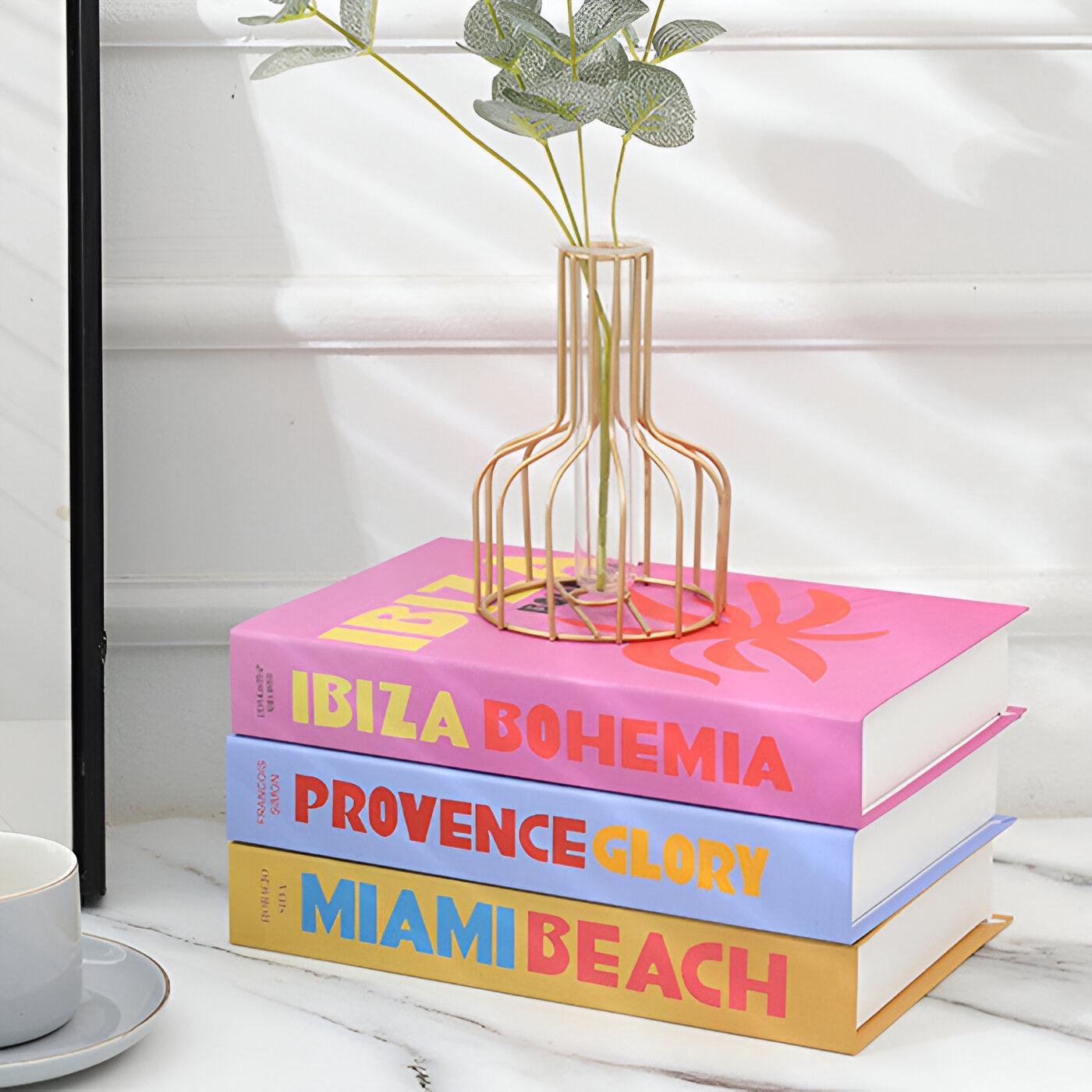 Chic Faux Decorative Coffee Table Books with Hidden Storage