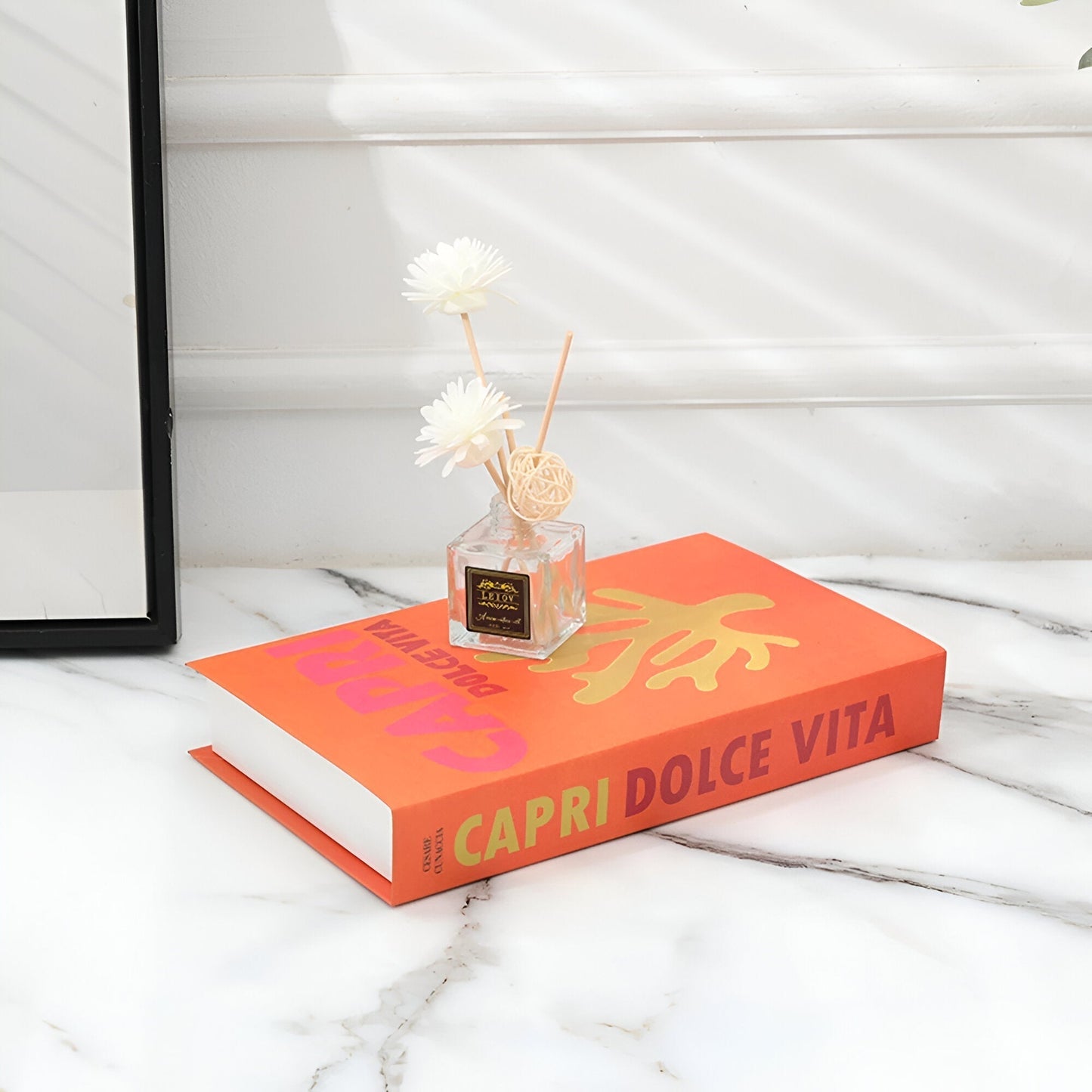 Chic Faux Decorative Coffee Table Books with Hidden Storage