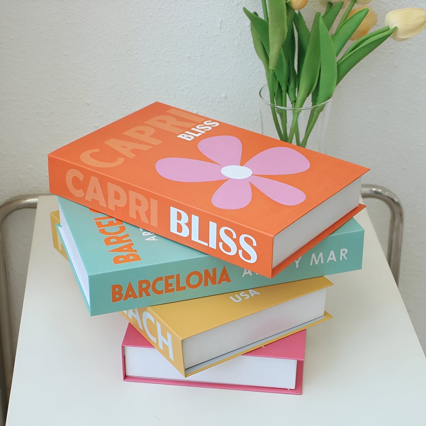 Chic Faux Decorative Coffee Table Books - Colorful Home Accent