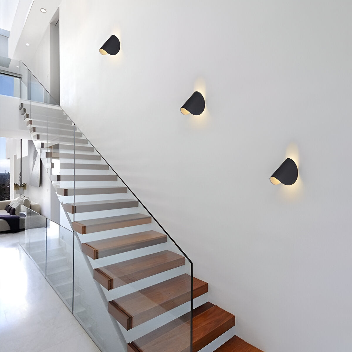 Rotatable Curved Metal Wall Light with Warm White LED