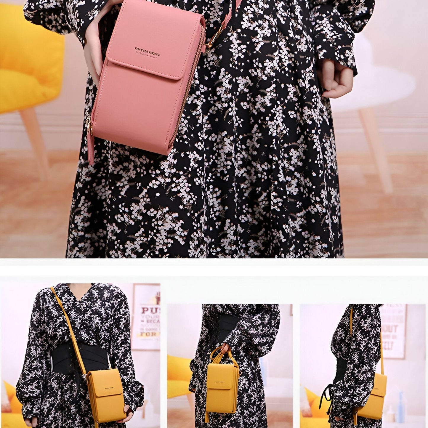 Stylish Crossbody Wallet and Phone Holder Bag