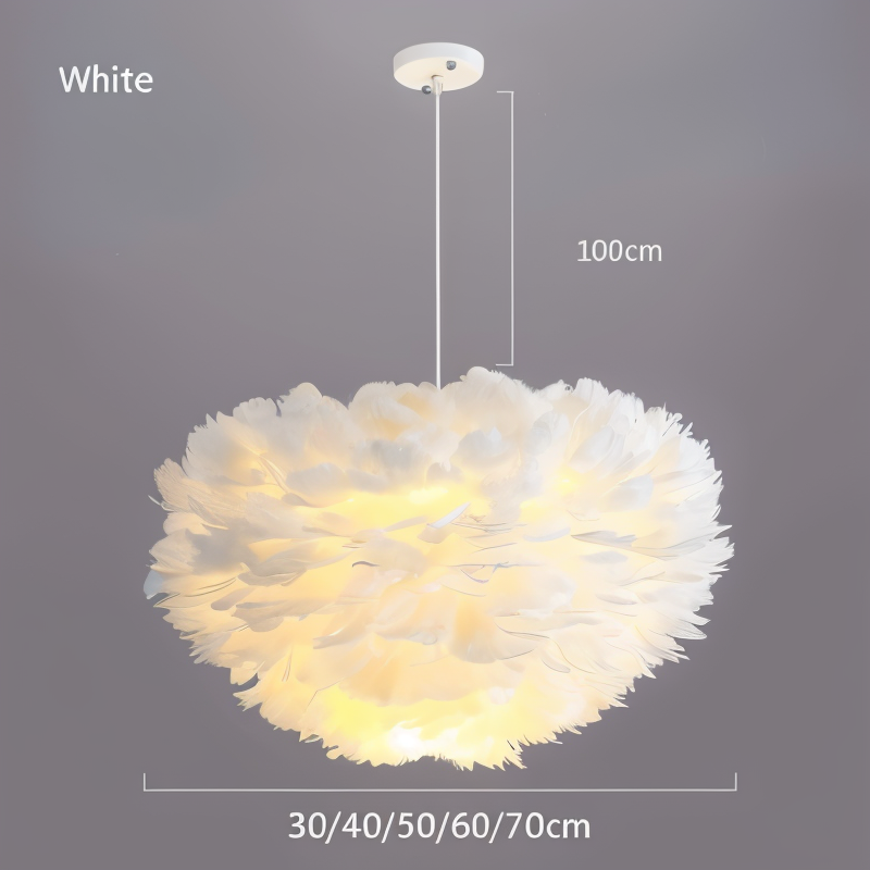Handmade Adjustable Feather Pendant Light Chandelier