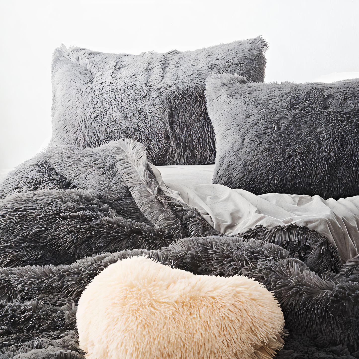 Plush Fleece All-Season Bedding Set with Duvet Cover and Pillowcases