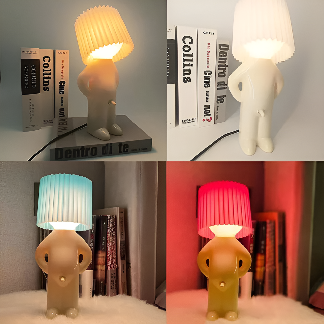 Creative LED Table Lamp - Shy Boy Design for Cozy Ambiance