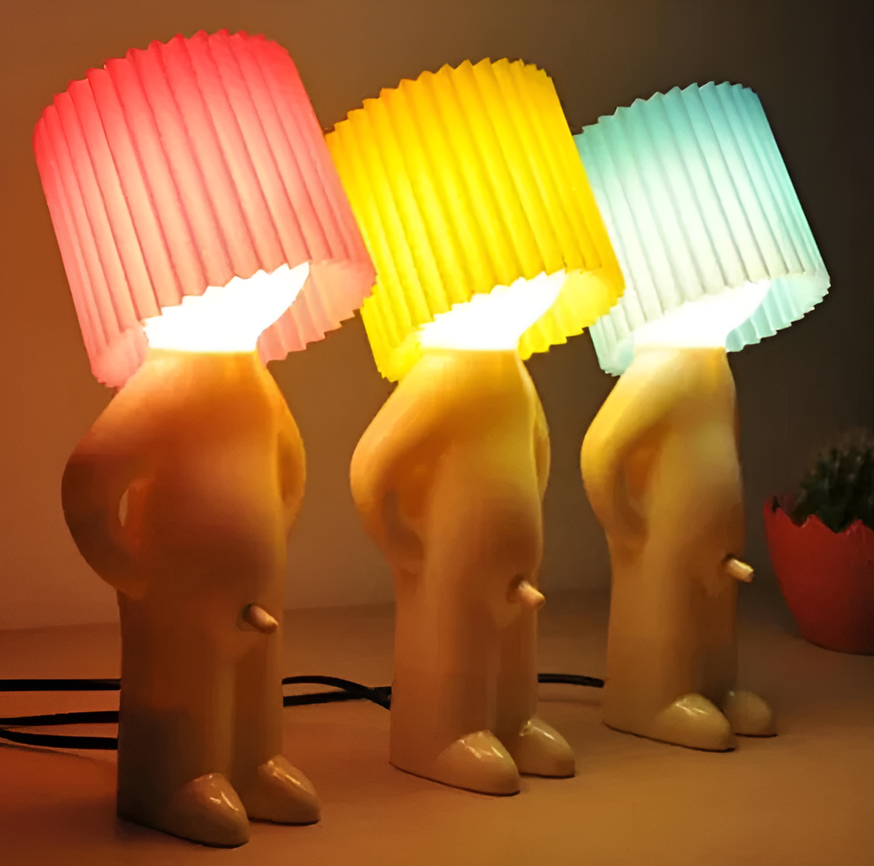 Creative LED Table Lamp - Shy Boy Design for Cozy Ambiance