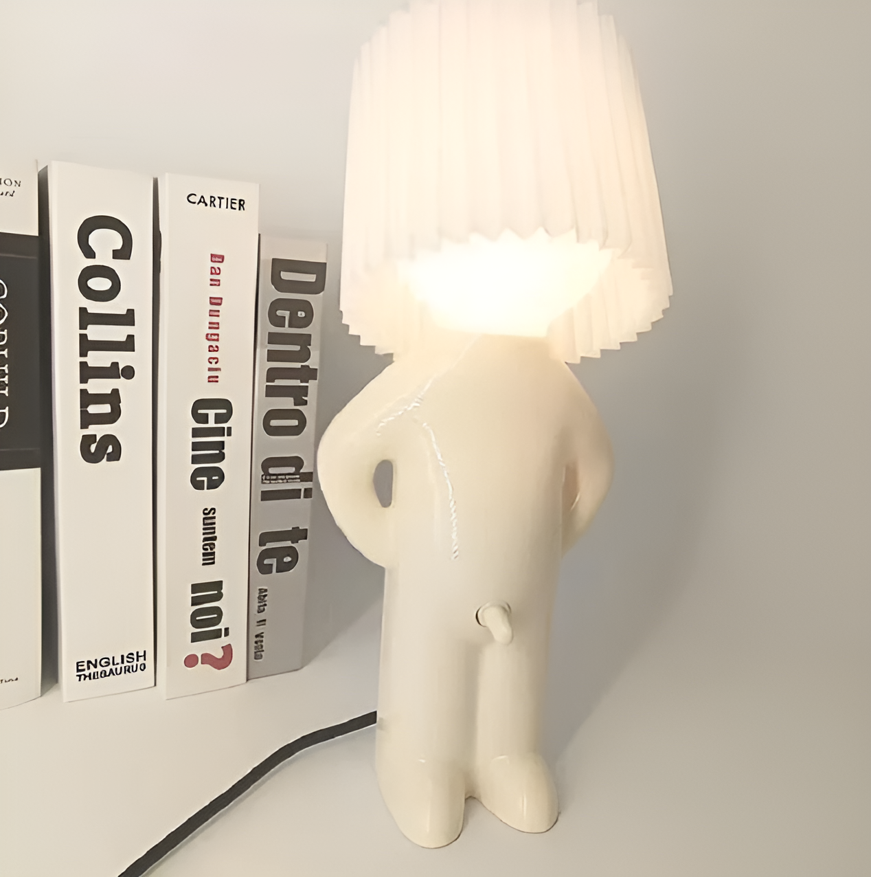 Creative LED Table Lamp - Shy Boy Design for Cozy Ambiance