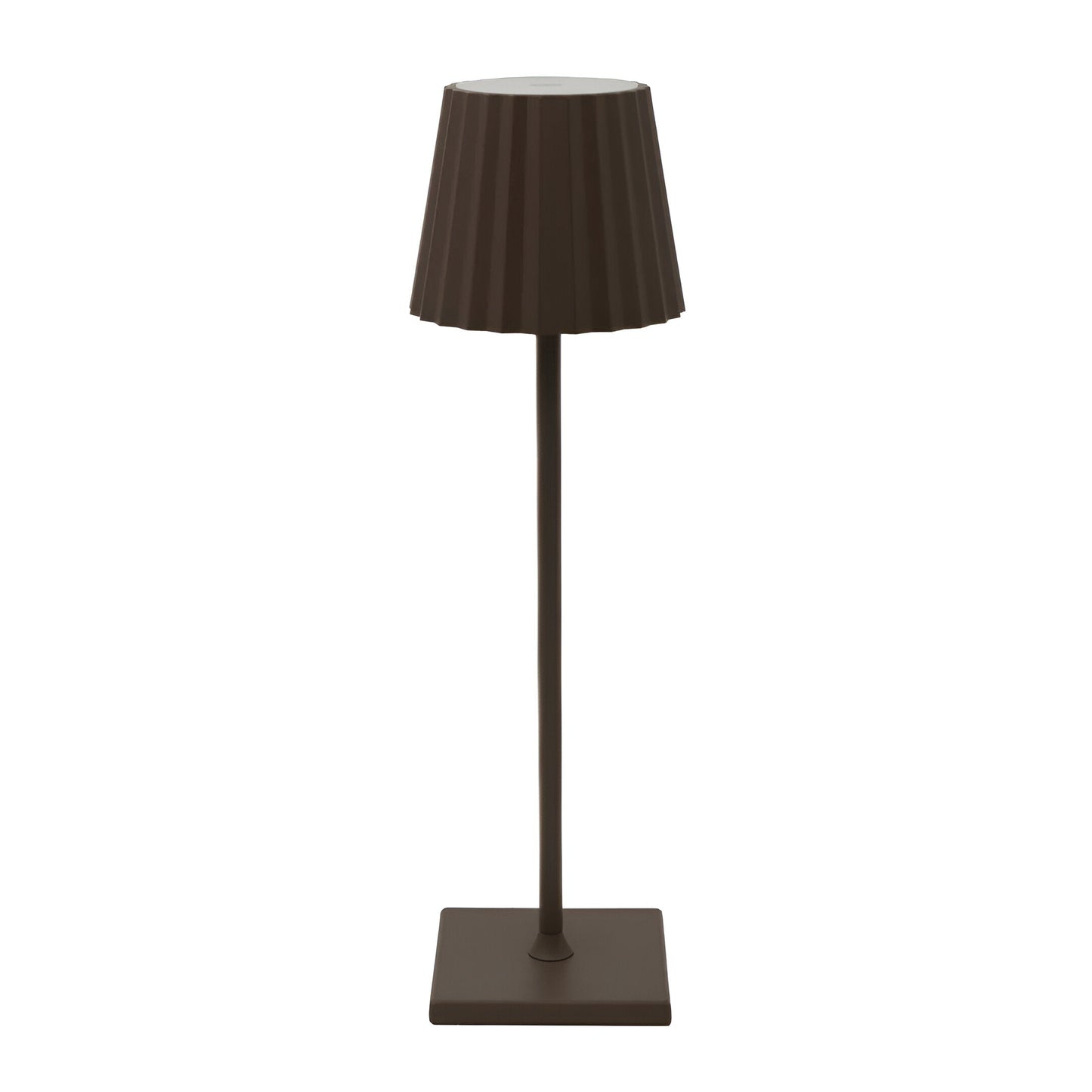 Cordless Touch-Dimmable LED Table Lamp with Pleated Shade