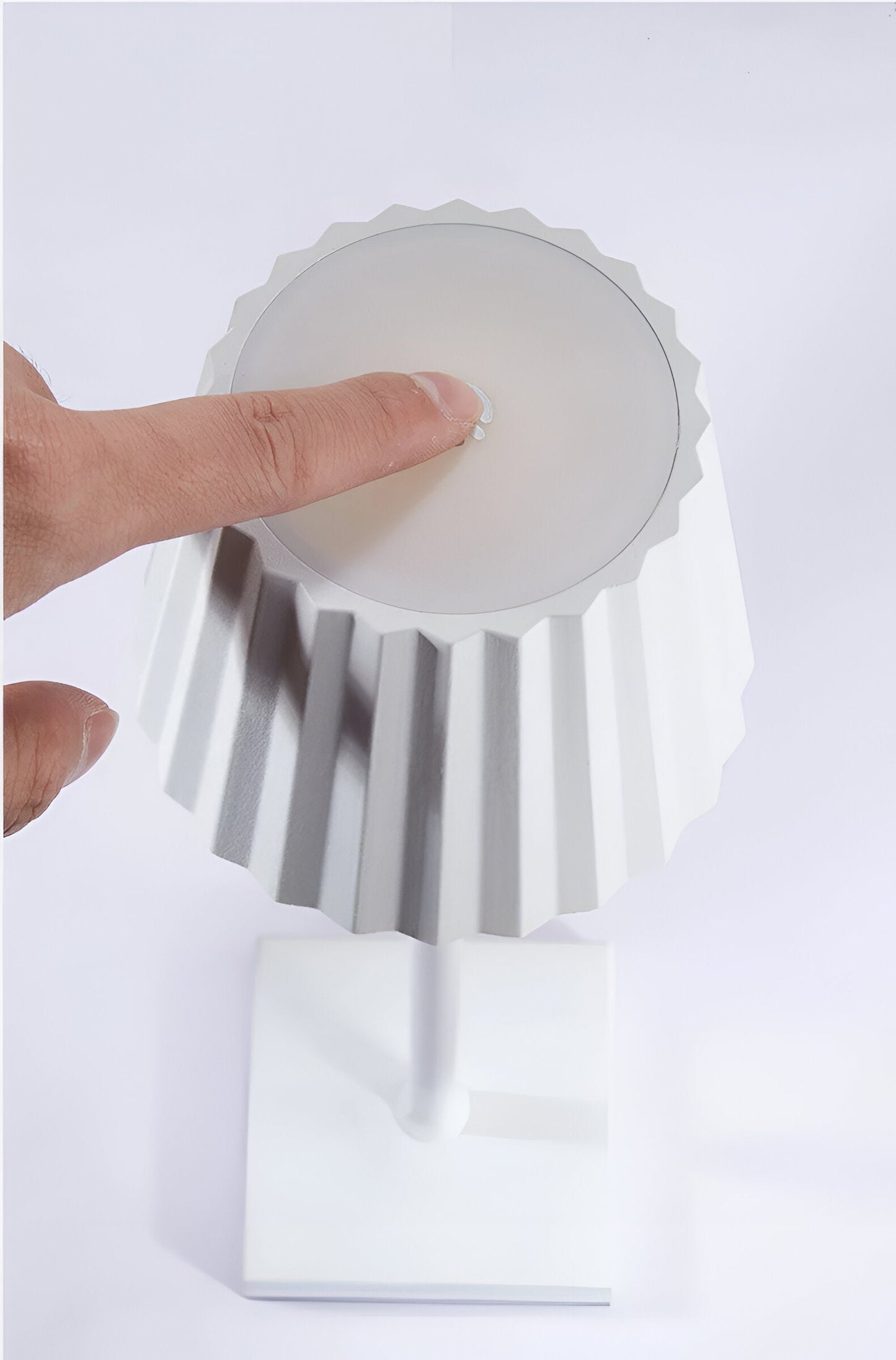 Cordless Touch-Dimmable LED Table Lamp with Pleated Shade
