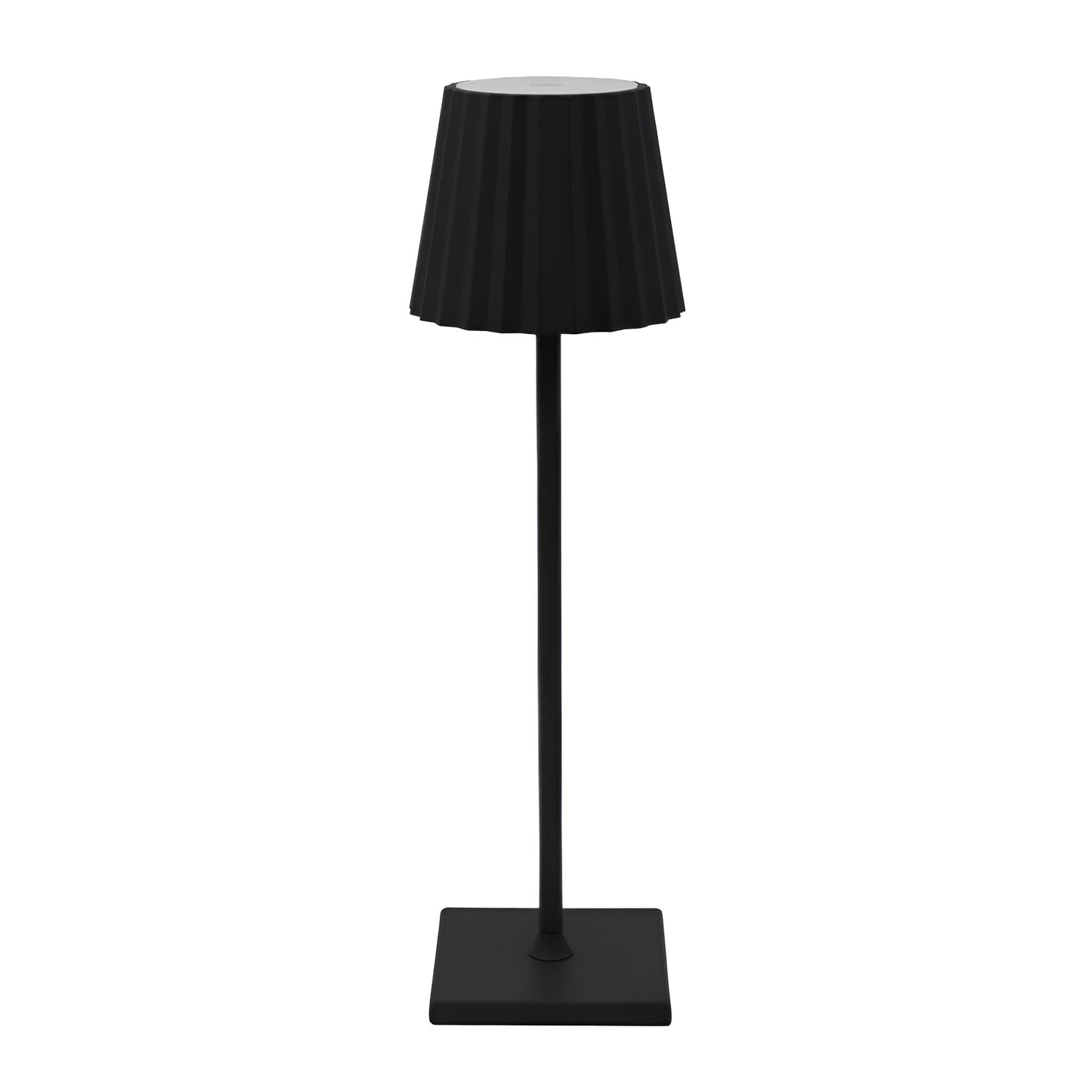 Cordless Touch-Dimmable LED Table Lamp with Pleated Shade