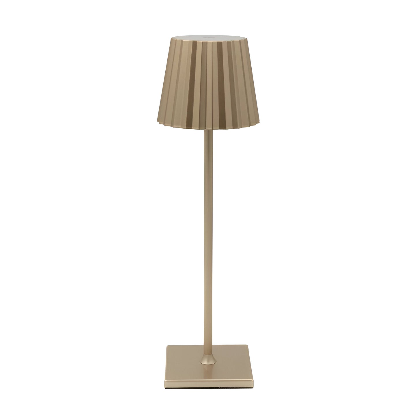 Cordless Touch-Dimmable LED Table Lamp with Pleated Shade