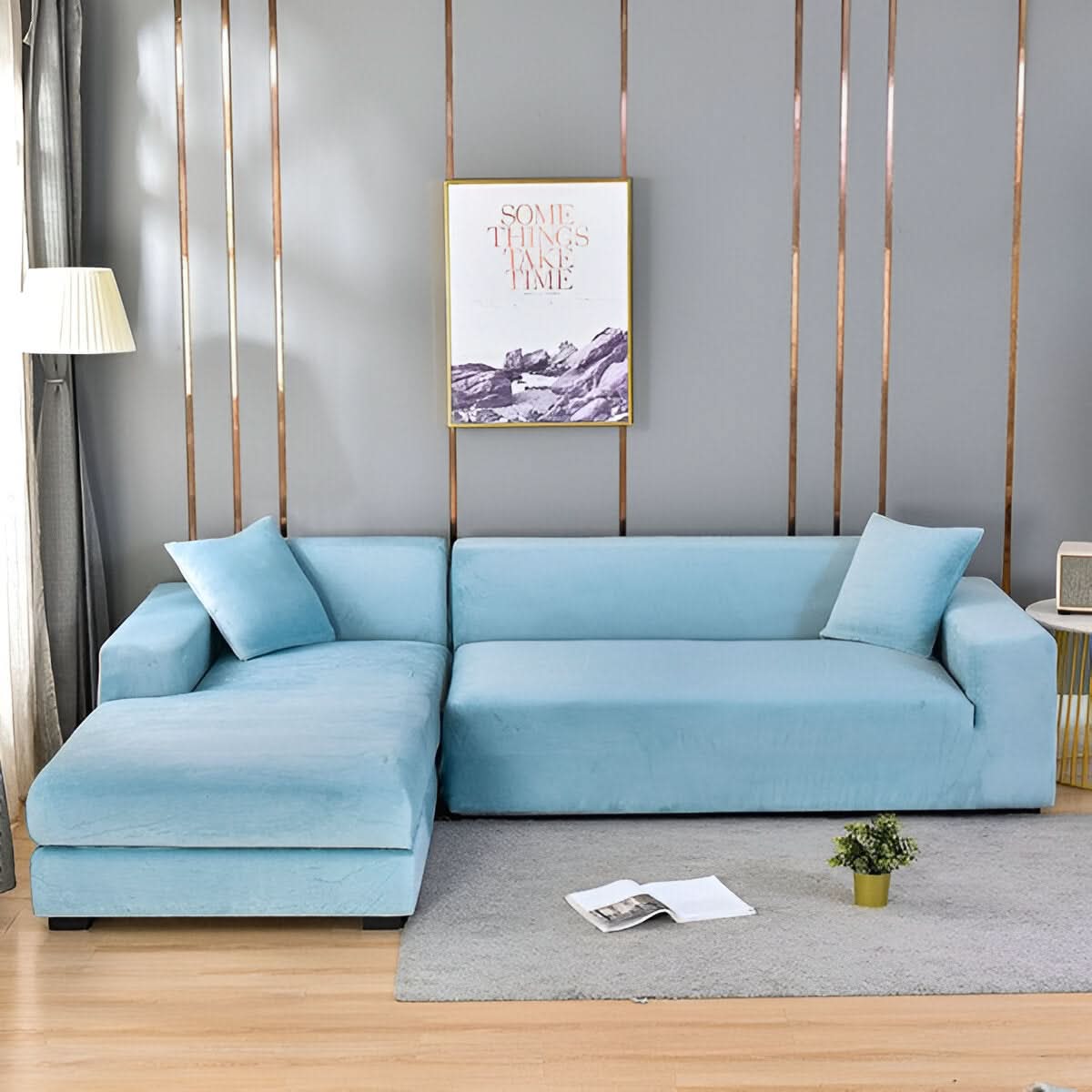 Soft Fleece Sofa Cover with Non-Slip Fit