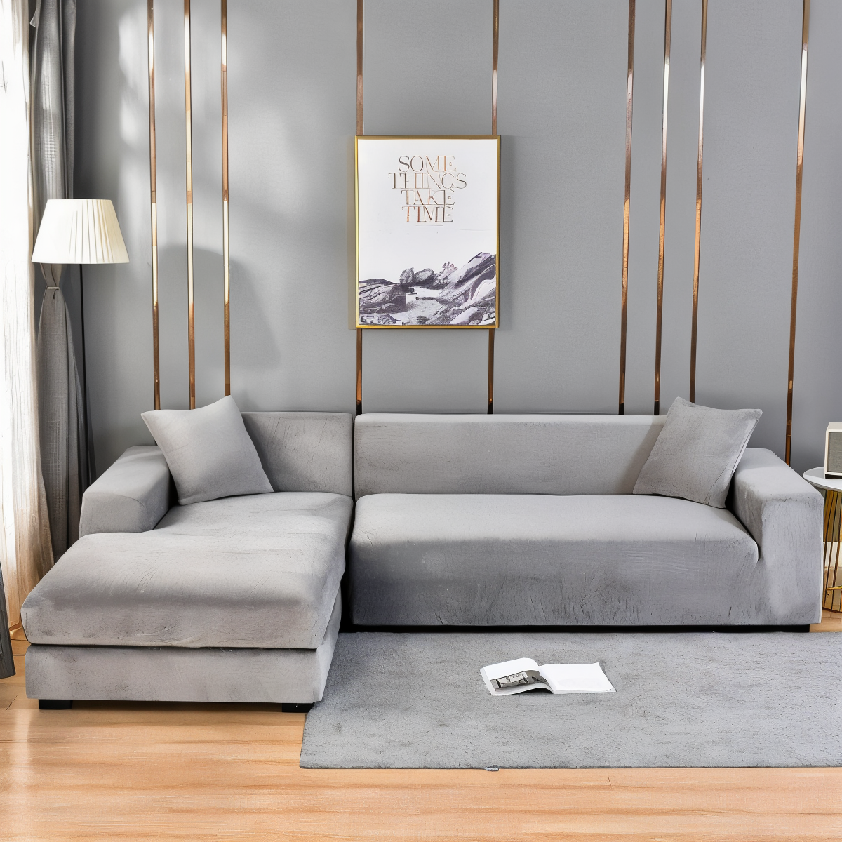 Soft Fleece Sofa Cover with Non-Slip Fit