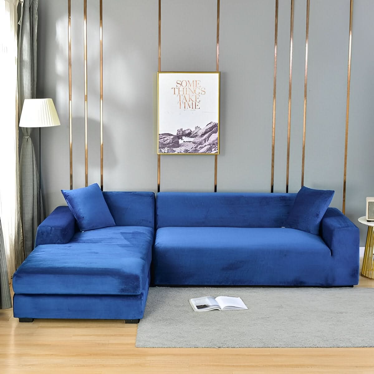 Soft Fleece Sofa Cover with Non-Slip Fit
