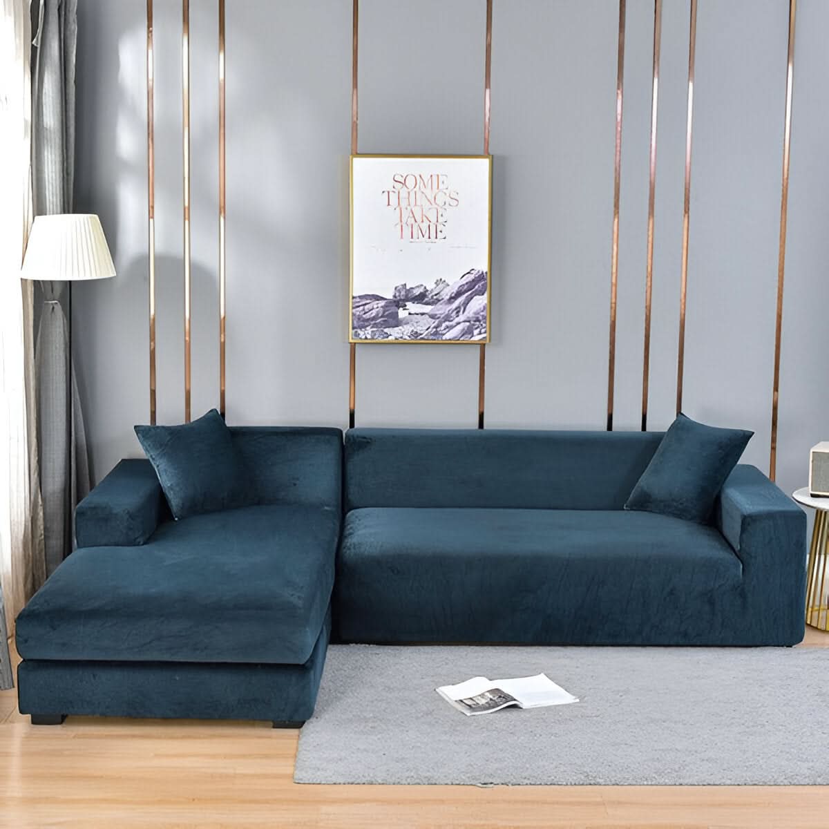 Soft Fleece Sofa Cover with Non-Slip Fit