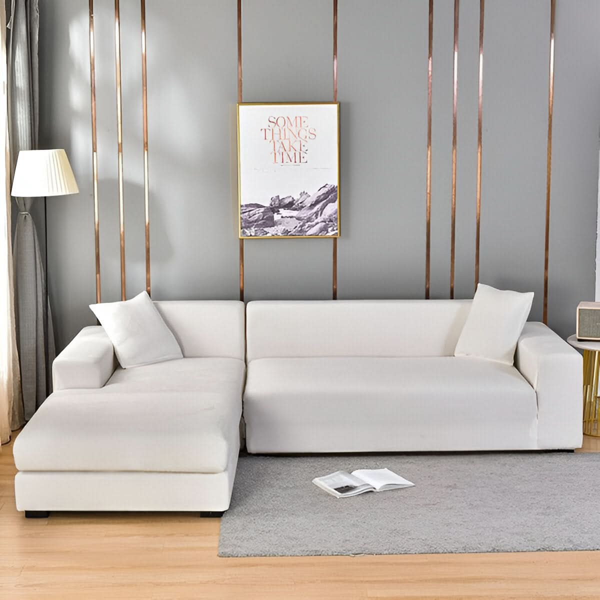 Soft Fleece Sofa Cover with Non-Slip Fit