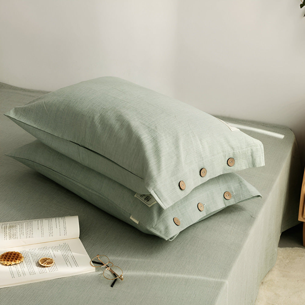 Breathable Cotton Duvet Cover Set with Two Pillowcases