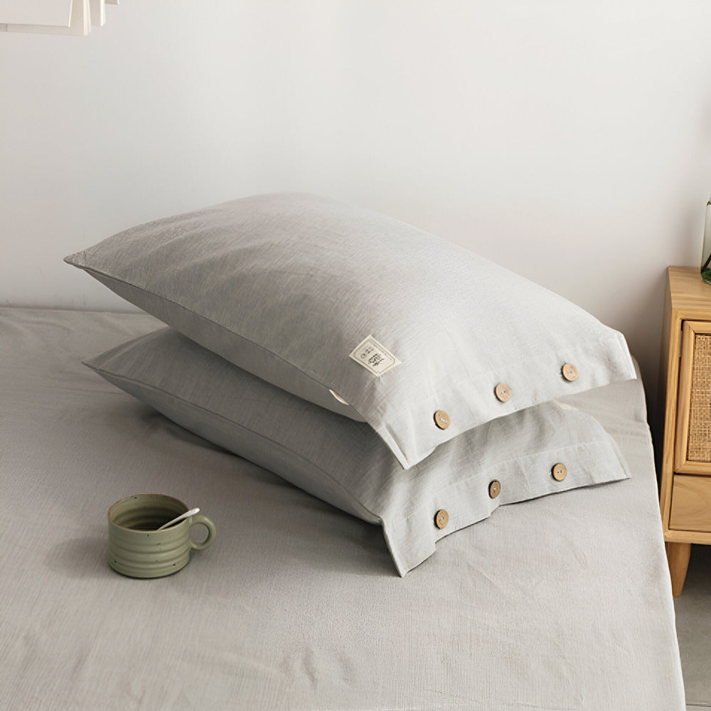 Breathable Cotton Duvet Cover Set with Two Pillowcases