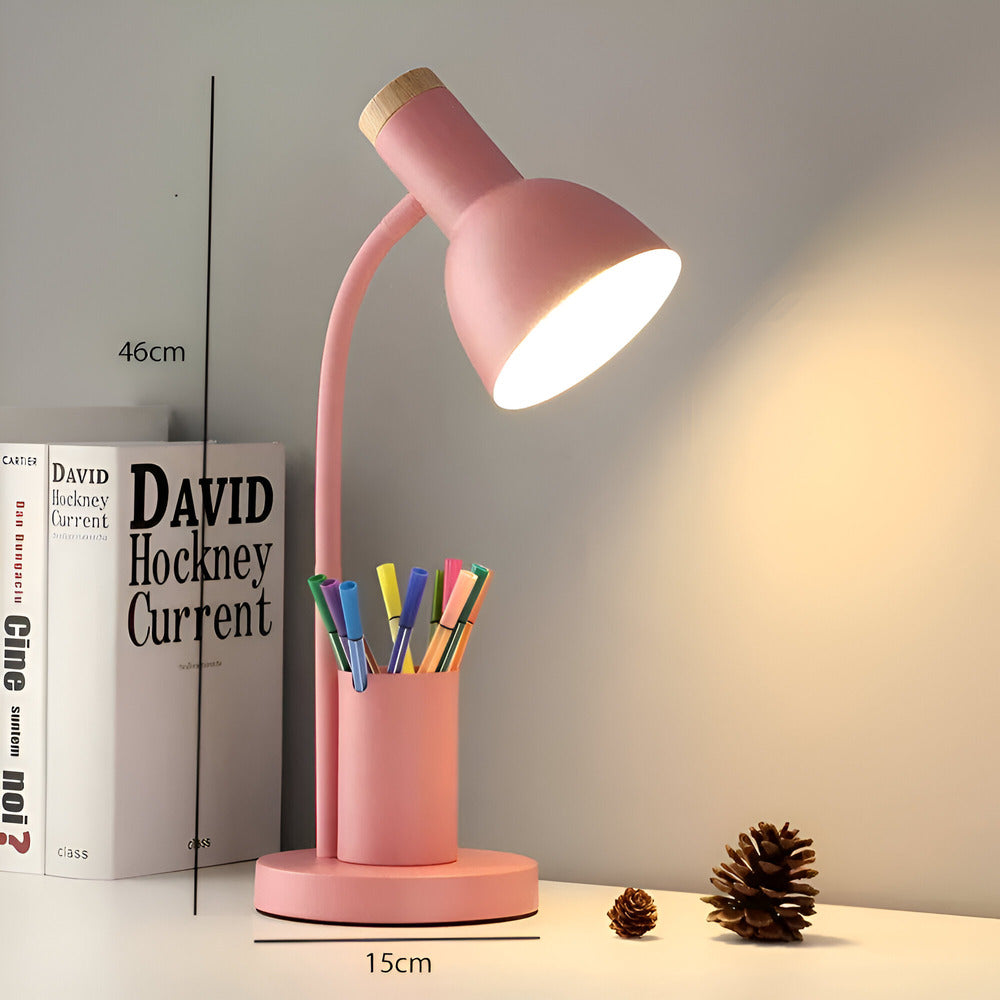 Modern LED Desk Lamp with Pen Holder and Minimalist Design