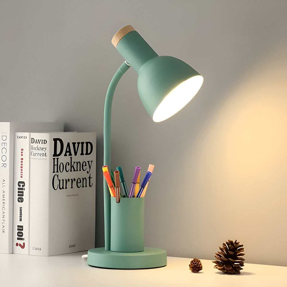 Modern LED Desk Lamp with Pen Holder and Minimalist Design