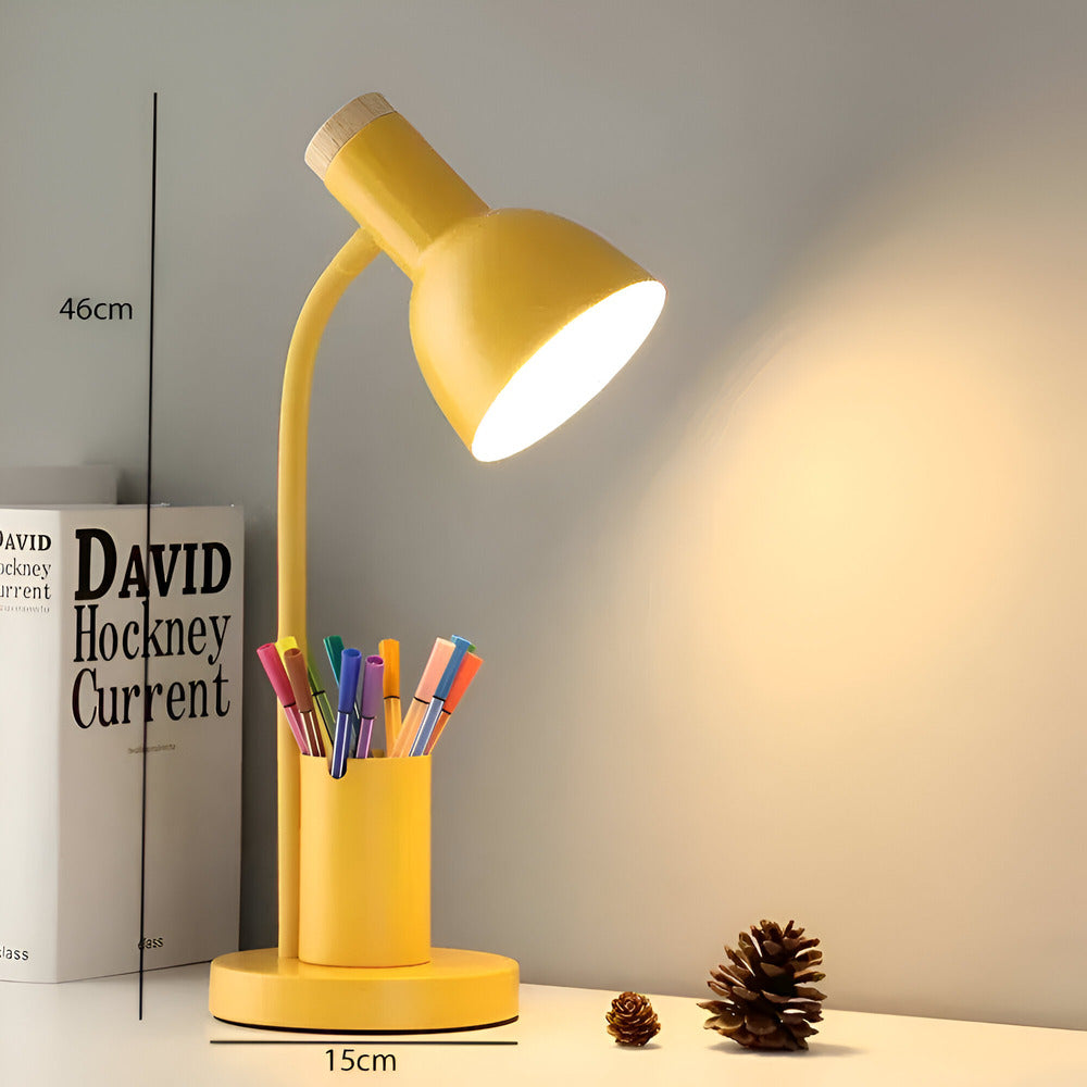 Modern LED Desk Lamp with Pen Holder and Minimalist Design