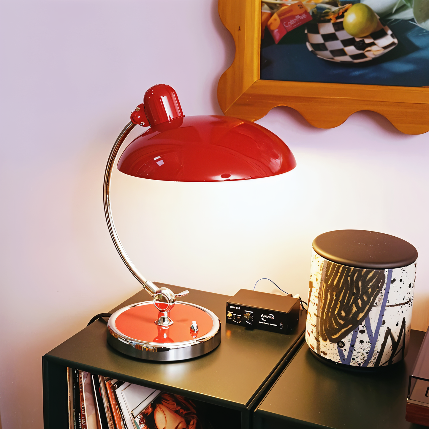 Adjustable Vintage Iron Dome Table Lamp for Desk and Reading