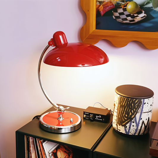 Adjustable Vintage Iron Dome Table Lamp for Desk and Reading