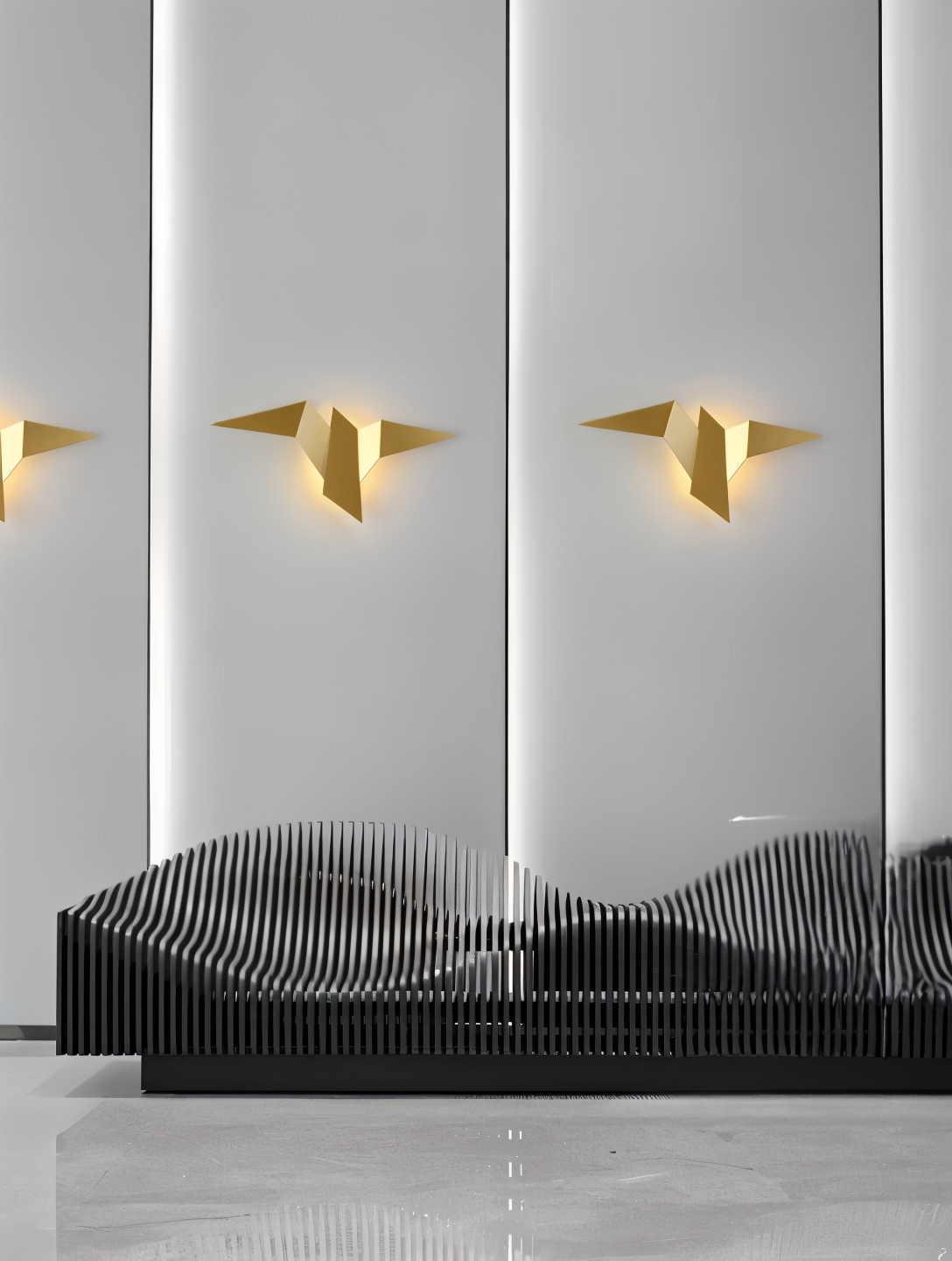 Geometric Origami Bird Wall Light - Japanese Style Metal Lamp