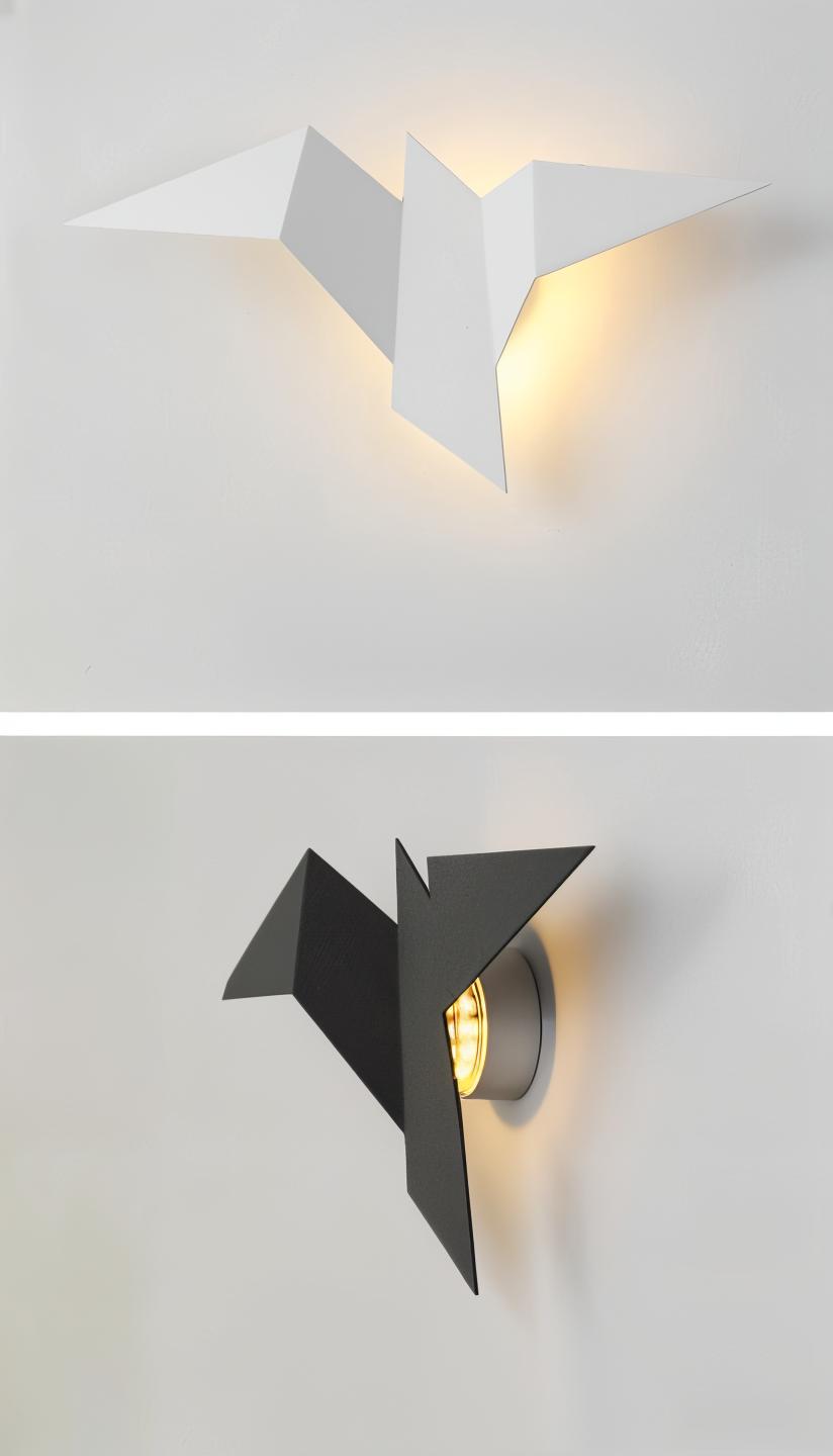 Geometric Origami Bird Wall Light - Japanese Style Metal Lamp