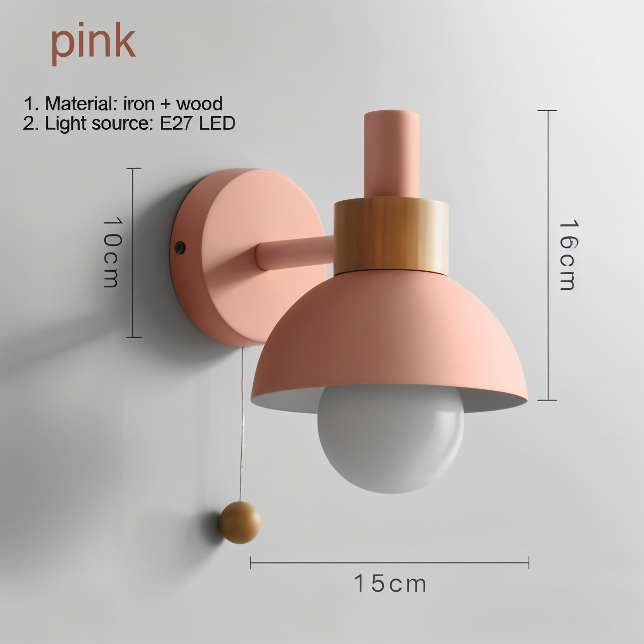 Macaron Wall Light - Modern Indoor Lighting with Switch
