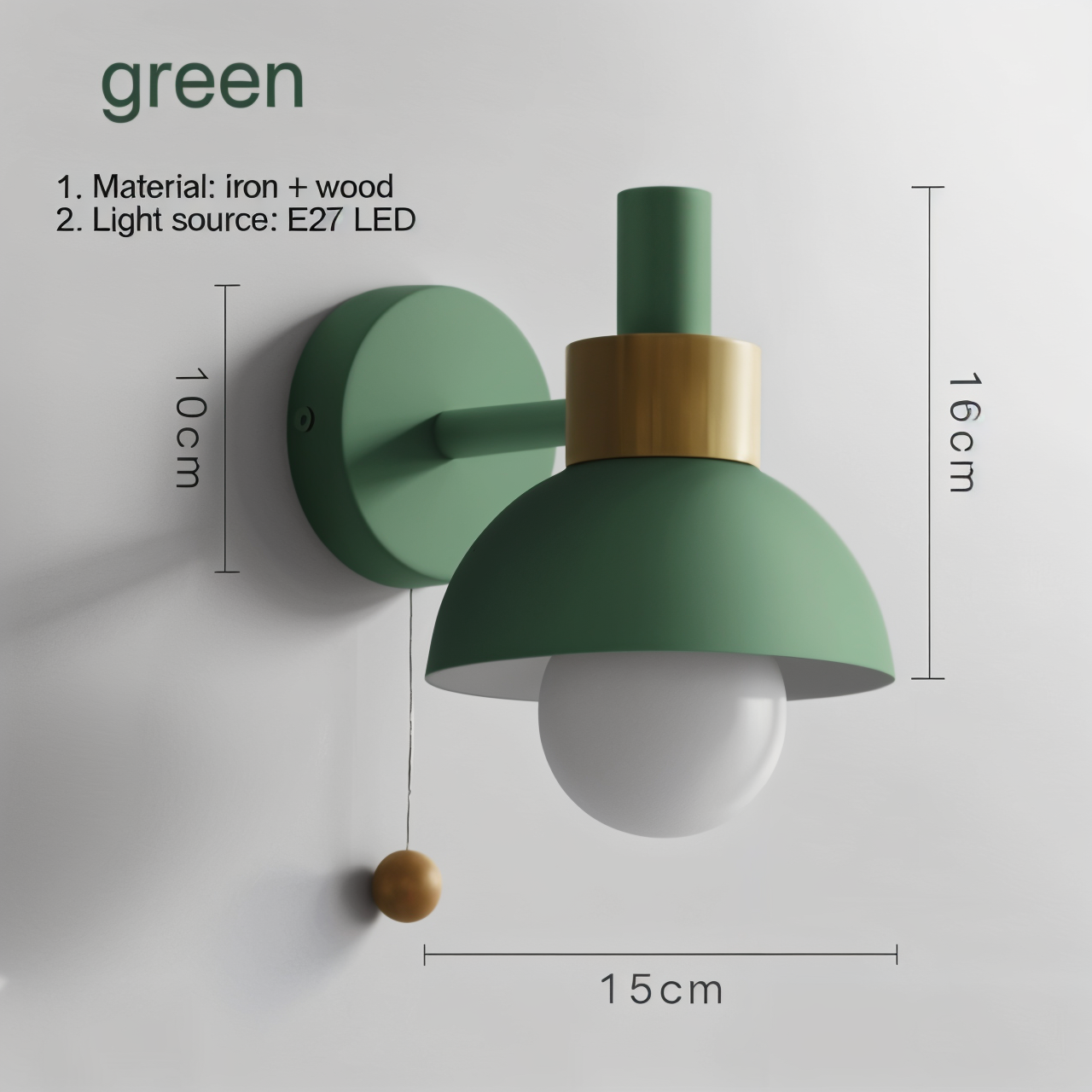 Macaron Wall Light - Modern Indoor Lighting with Switch