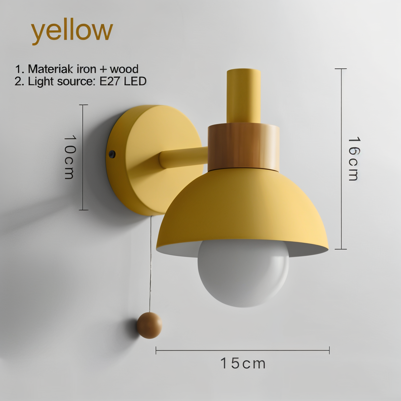 Macaron Wall Light - Modern Indoor Lighting with Switch