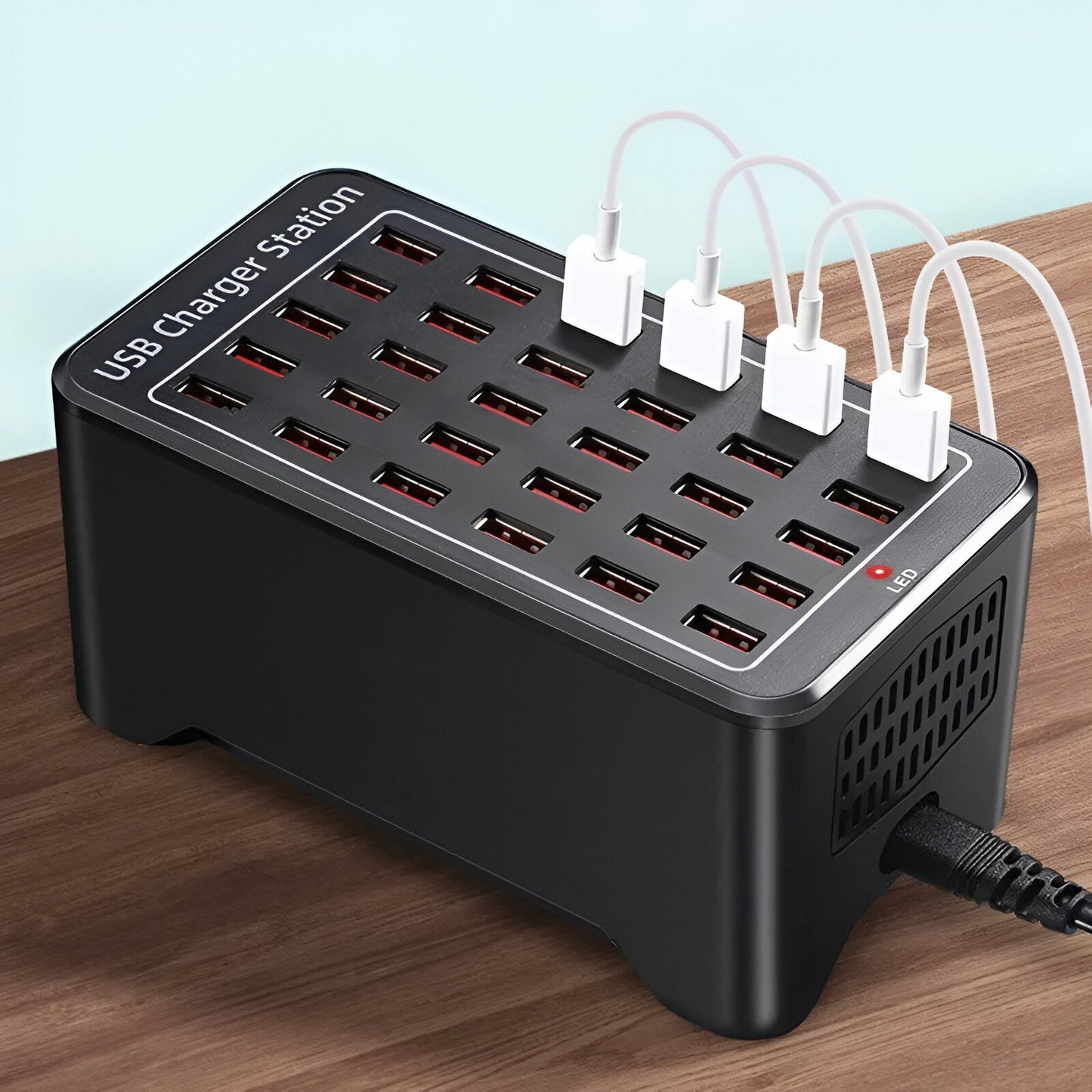 Universal 30-Port USB Charging Station with Fast Charging
