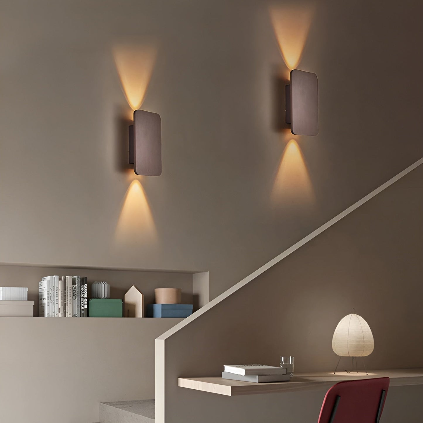 Minimalist LED Wall Lamp in Black, Gray, Gold, or Brown