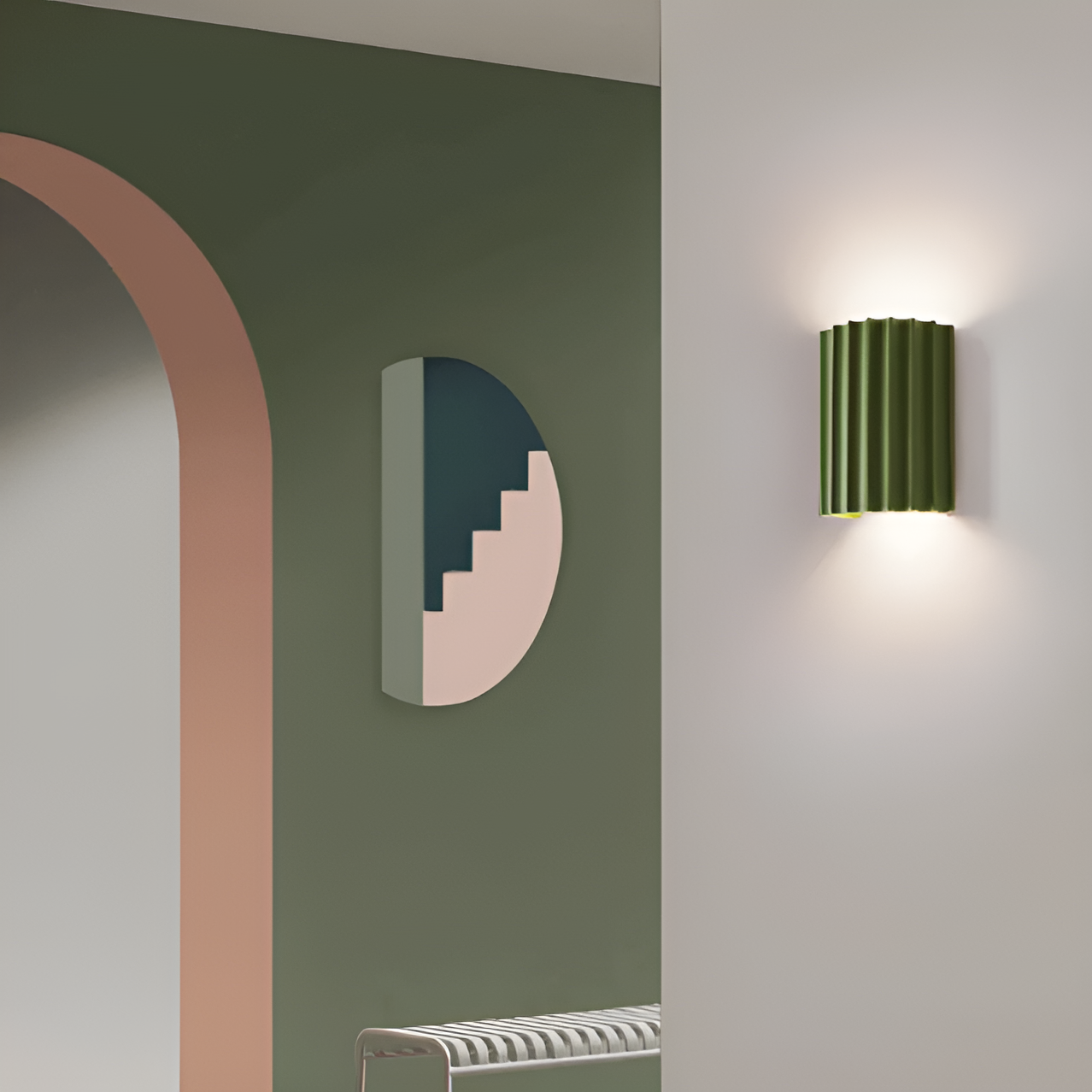 Striped Resin LED Wall Light for Modern Scandinavian Decor