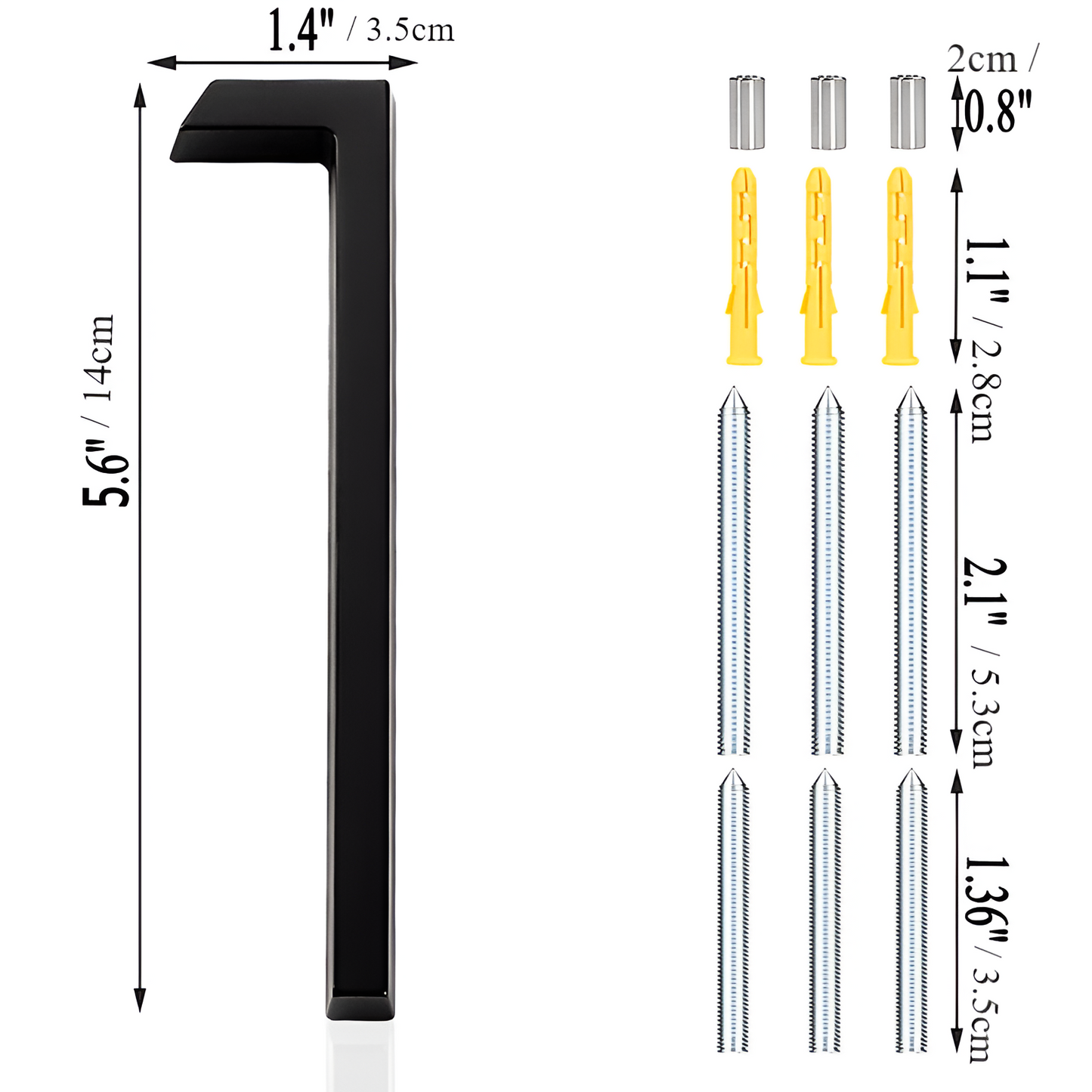 Black Zinc Alloy House Number Sign - Modern Weather-Resistant Address Plaque