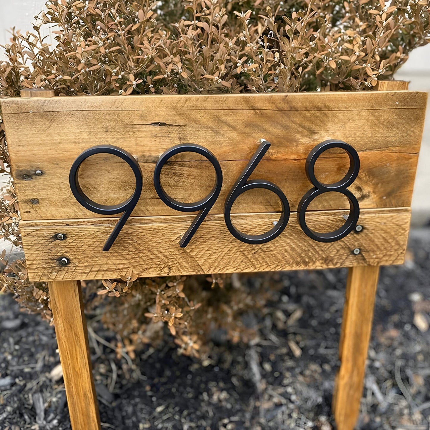 Black Zinc Alloy House Number Sign - Modern Weather-Resistant Address Plaque