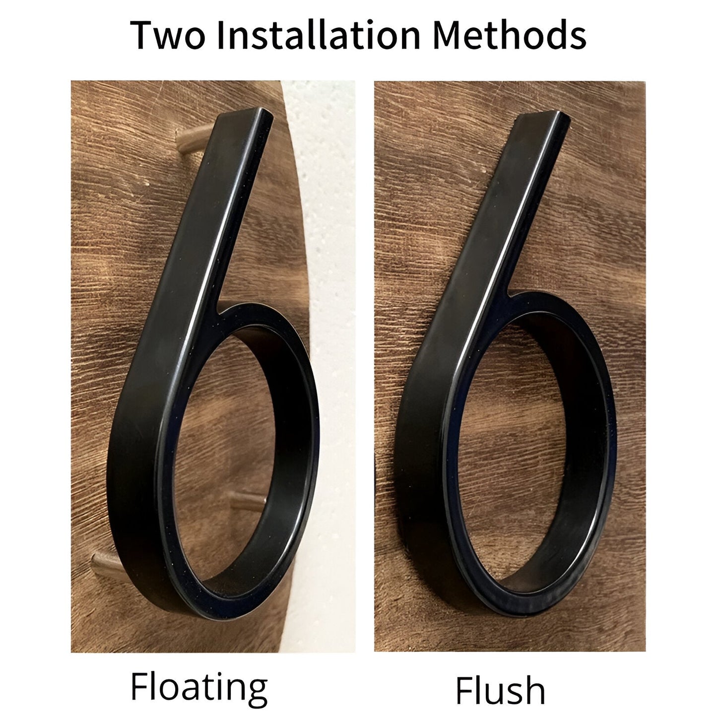 Modern Black Zinc Alloy House Number Sign