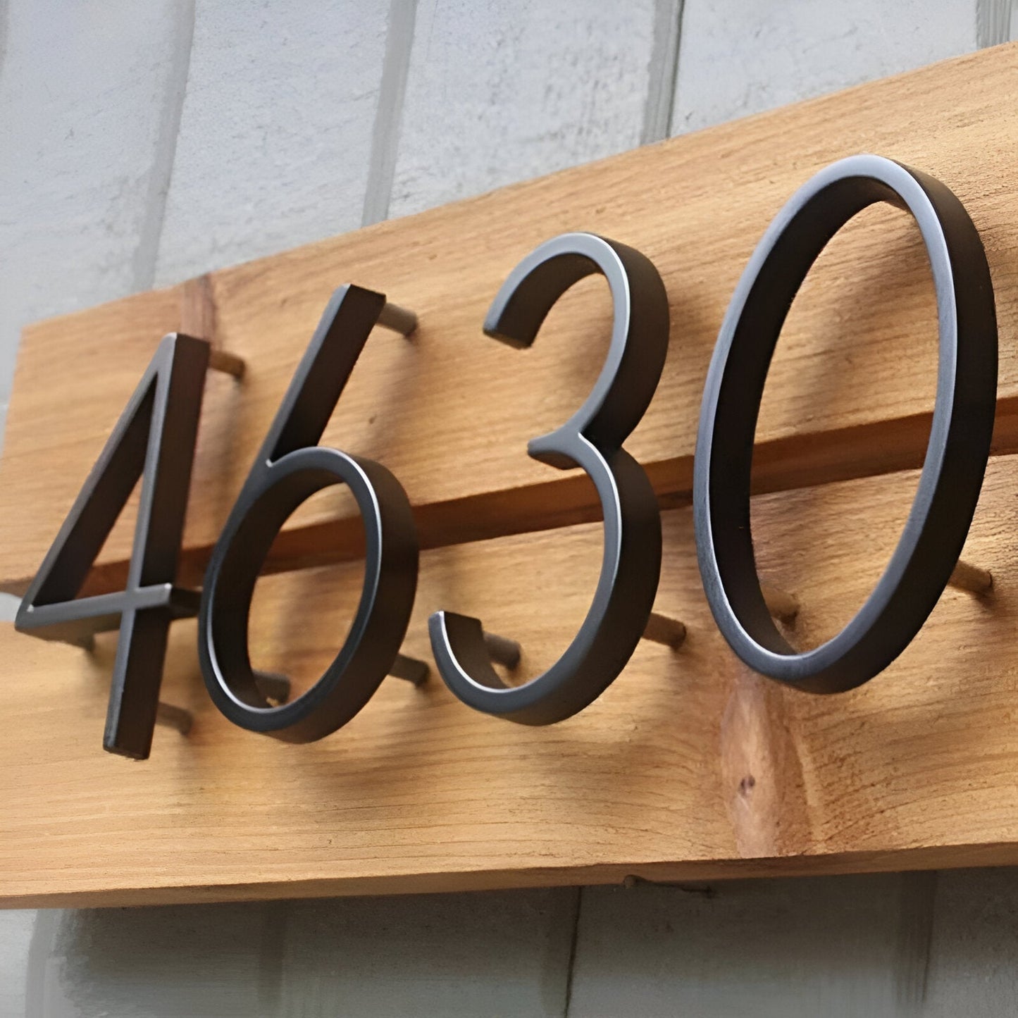 Modern Black Zinc Alloy House Number Sign