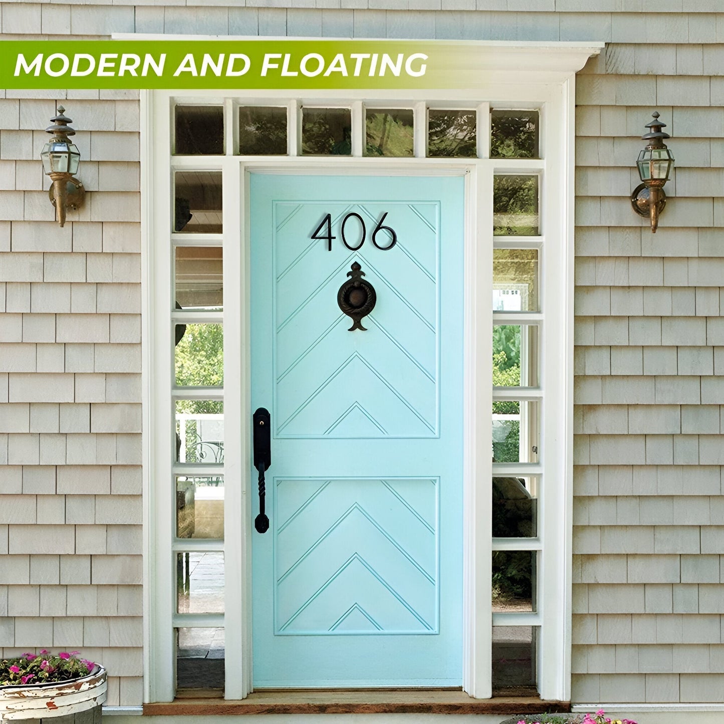 Modern Black Zinc Alloy House Number Sign