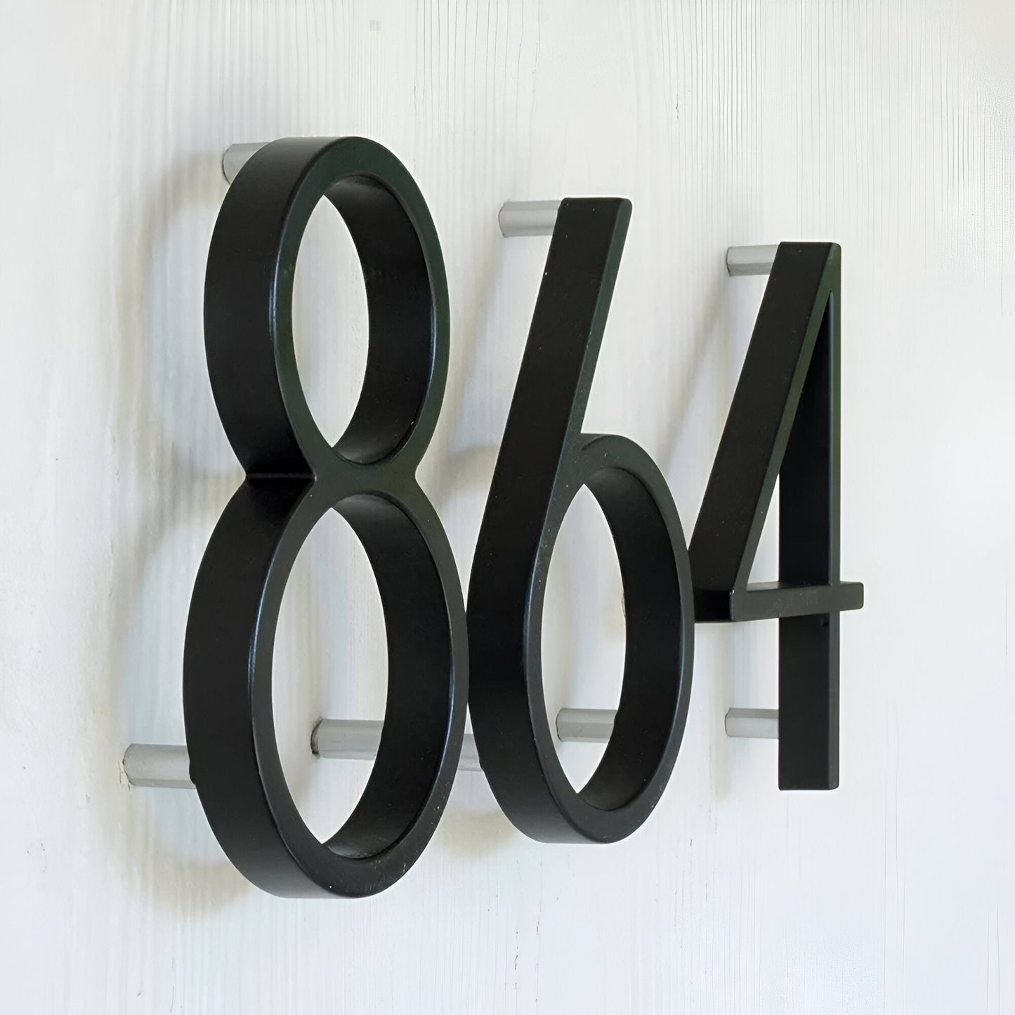 Black Zinc Alloy House Number Sign - Modern Weather-Resistant Address Plaque